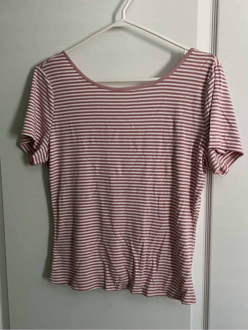 Falechay Pink & White Stripped Top